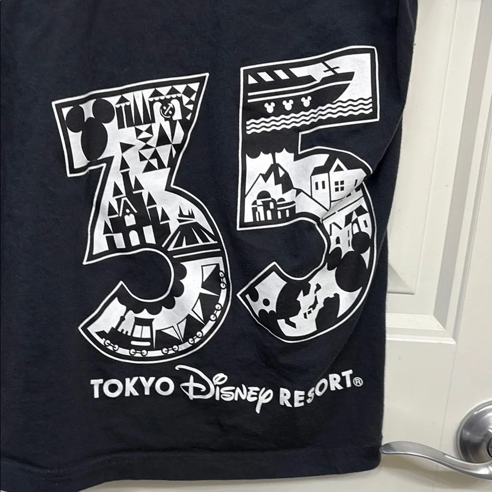 Adidas Tokyo Disney Resort 35th‎ anniversary Black Graphic T-Shirt